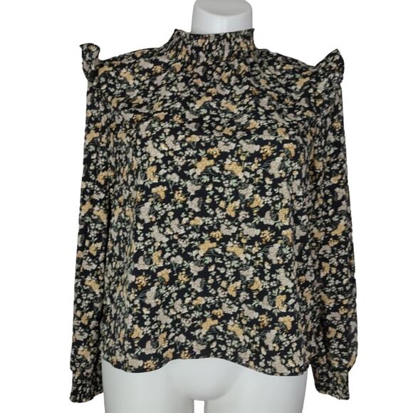 Vigoss Floral High Neck Ruffle Trim Blouse Size XXL Sold at Maurices - Picture 2 of 13